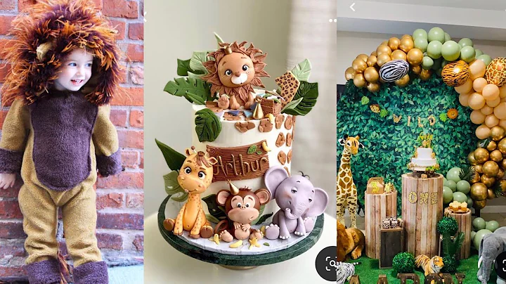 LION king🦁/ FOREST themed birthday party ideas😍all in one vedio 😀cake , dress n decor