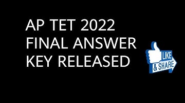 AP TET 2022 FINAL ANSWER KEY