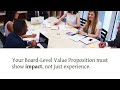 Your Board Profile | Board-level Value Proposition (BLVP)