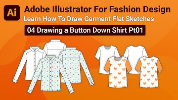 Drawing a Button Down Shirt Pt01 | Adobe Illustrator For Fashion Design | 04