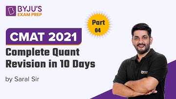 CMAT 2021 | Complete Quant Revision | Quantitative Ability | Part-4 | BYJU