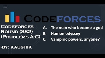 Codeforces Round 882 (Div. 2) | Vampiric powers, anyone? | Hamon odyssey |The man who became a god