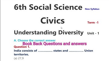 6th Social Civics unit - 1||Term -1 unit -1||Understanding Diversity||Book Back Question and Answers