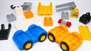 Building Blocks Toys for Children - Colorful Duplo Trucks and Counting