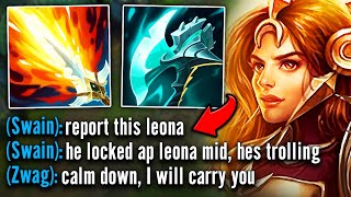 My team hard flamed me for picking AP Leona Mid... so I carried them all
