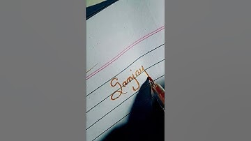 Sanjay name in glittery style💛 #calligraphy #art#gsbrand #shorts #indian @Aamerhabibnews#sanjay