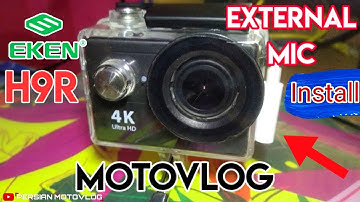 Eken h9r External Microphone Setup || Action Camera External mic Audio Test || PERSIAN MOTOVLOG