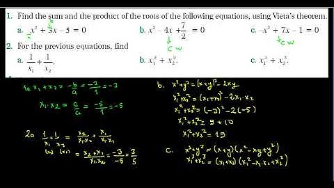 Vieta s Theorem Lesson 7