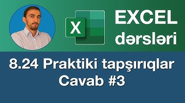 Excel Praktiki tapşırıqlar , Modul#8 - Cavab#3 | Excel practise | Excel pratiği | Практика в Excel
