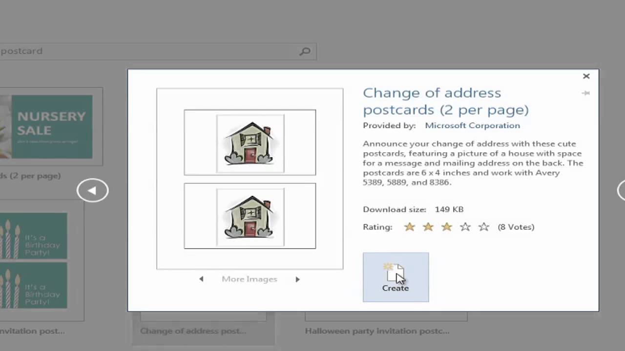 How to Create Postcards With Microsoft Word : Using Microsoft Word With Microsoft Word 4x6 Postcard Template 2