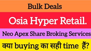 Osia Hyper Retail Share Bulk Deals  Osia Hyper Retail Share Latest News  Osia Hyper Retail Share