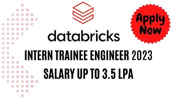 Databricks internship 2023 | job for fresher | Salary up to 3.5 LPA
