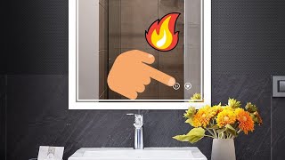 ANTI FOG Bathroom Mirror with Buttons for Light and HEAT 🔥