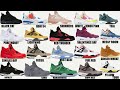 Every nike air jordan 4 sneaker ever realised colorway with names from 19892022