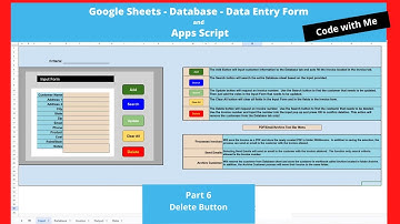 Part 6 - Delete Button - Code with me!  Database using Google Sheets and Apps Script.