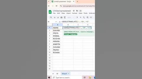 How to convert english to hindi in excel ? use google translate formula in google