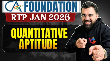 Quantitative Aptitude RTP Jan 2026 | CA Foundation Maths Revision Test Paper | Rahul Bhutani Sir