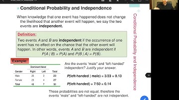 5.3 -  Conditional Probability and Independence