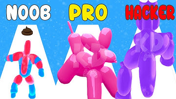 Balloon Pop Runner - NOOB vs PRO vs HACKER!