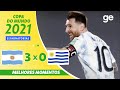 ARGENTINA 3 x 0 URUGUAI| MELHORES MOMENTOS | 5ª RODADA ELIMINATÓRIAS DA COPA | ge.globo