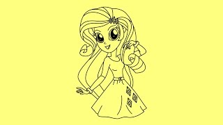 How to draw My Little Pony Equestria Girls - Rarity Rainbow rocks step by step