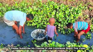 Best Fishing Video - Boy Catching Giant Catfish by Hand in Mud Water - Catfish Fishing by Hand