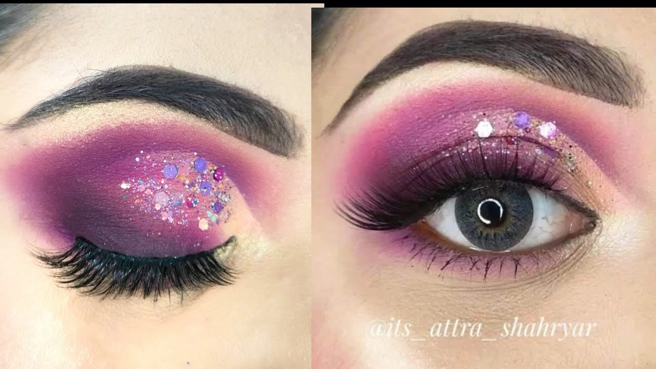 purple cut crease eye makeup tutorial Easy wedding guest eye makeup