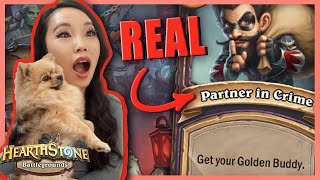 PARTNER IN CRIME REWARD CAUGHT IN ACTION FOR THE FIRST TIME EVER! - Hearthstone Battlegrounds