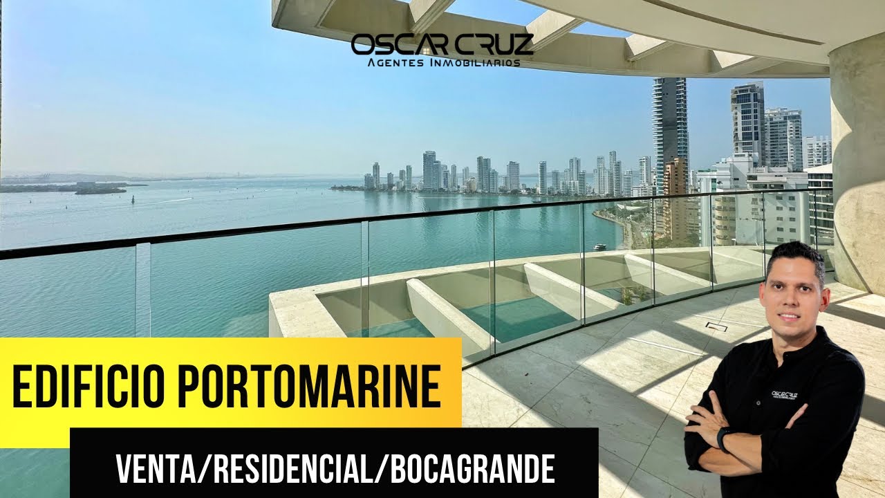 🚩Lujos Apartamento PORTOMARINE Edificio con Vista a la Bahía en Bocagrande Cartagena en Venta