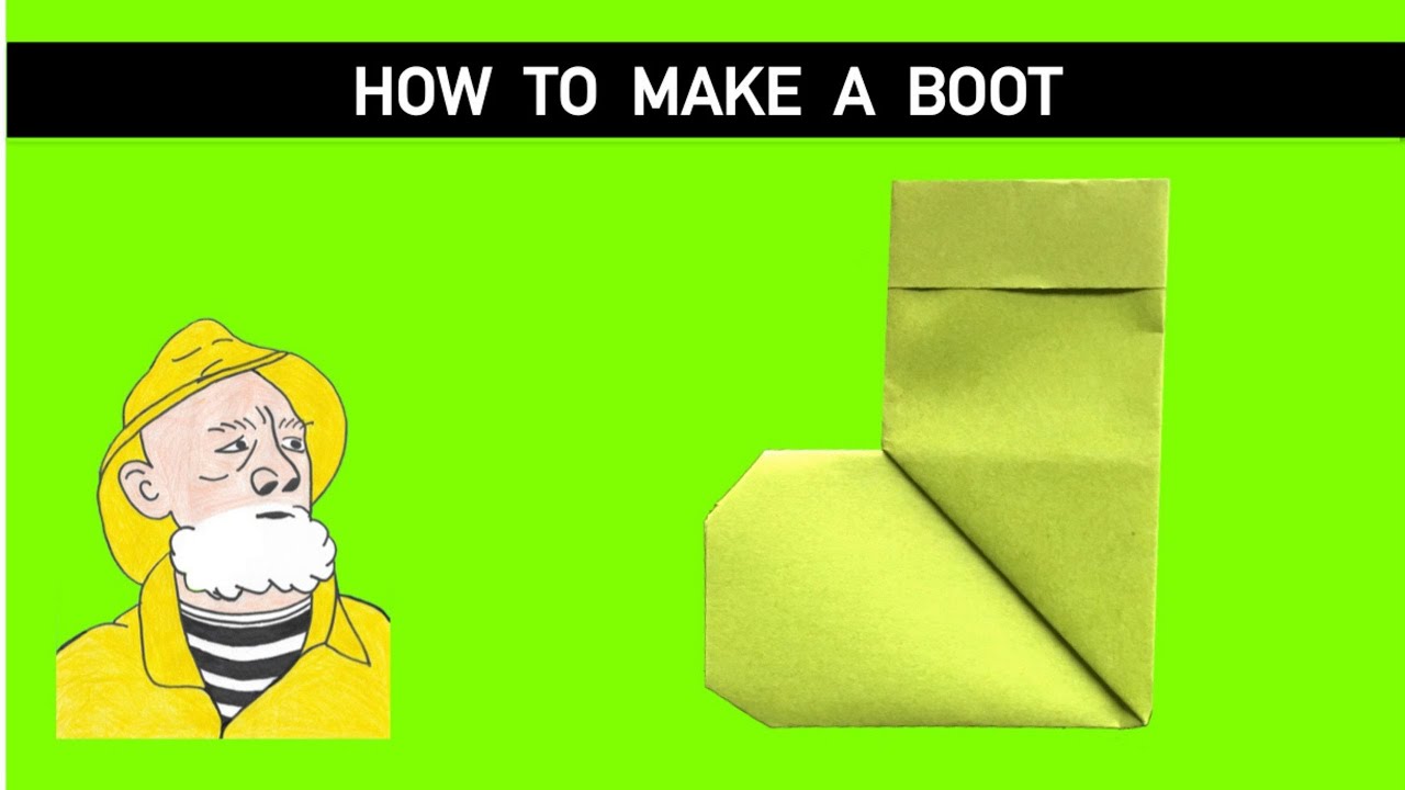 How to make a boot in paper origami - boot origami - YouTube