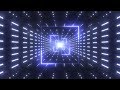 Futuristic Neon Lights Flashing Tunnel of Endless Blue Glow Squares 4K UHD 60fps 1 Hour Video Loop