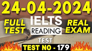 IELTS Reading Test 2024 with Answers | 24.04.2024 | Test No - 179