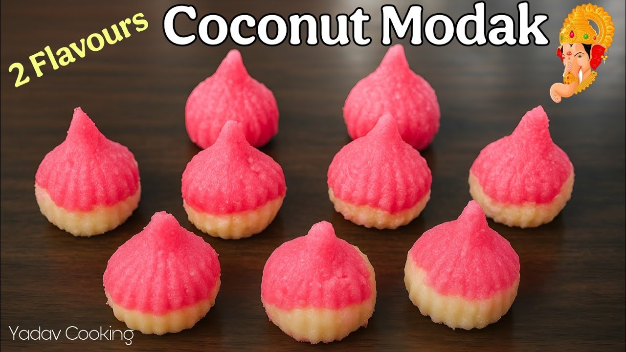 नारियल के मोदक | Coconut Modak Recipe in 2 Different Flavours | Ganpati Special Sweets 
