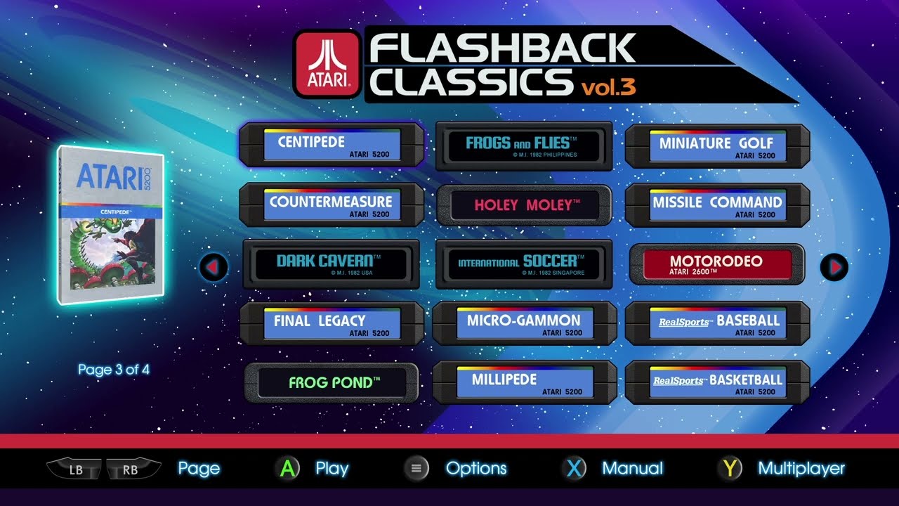 Centipede (Atari 5200 game via Atari Flashback Classics vol 3 on Xbox Series X)