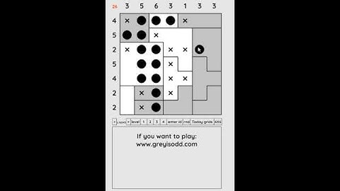 Grey is Odd - Today grids. Solution level 4 7X7 dated 07-12-2024 #logicpuzzles #logicgames  #games
