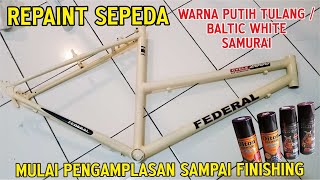 Repaint Sepeda Federal Lady Warna Putih Tulang Baltic White