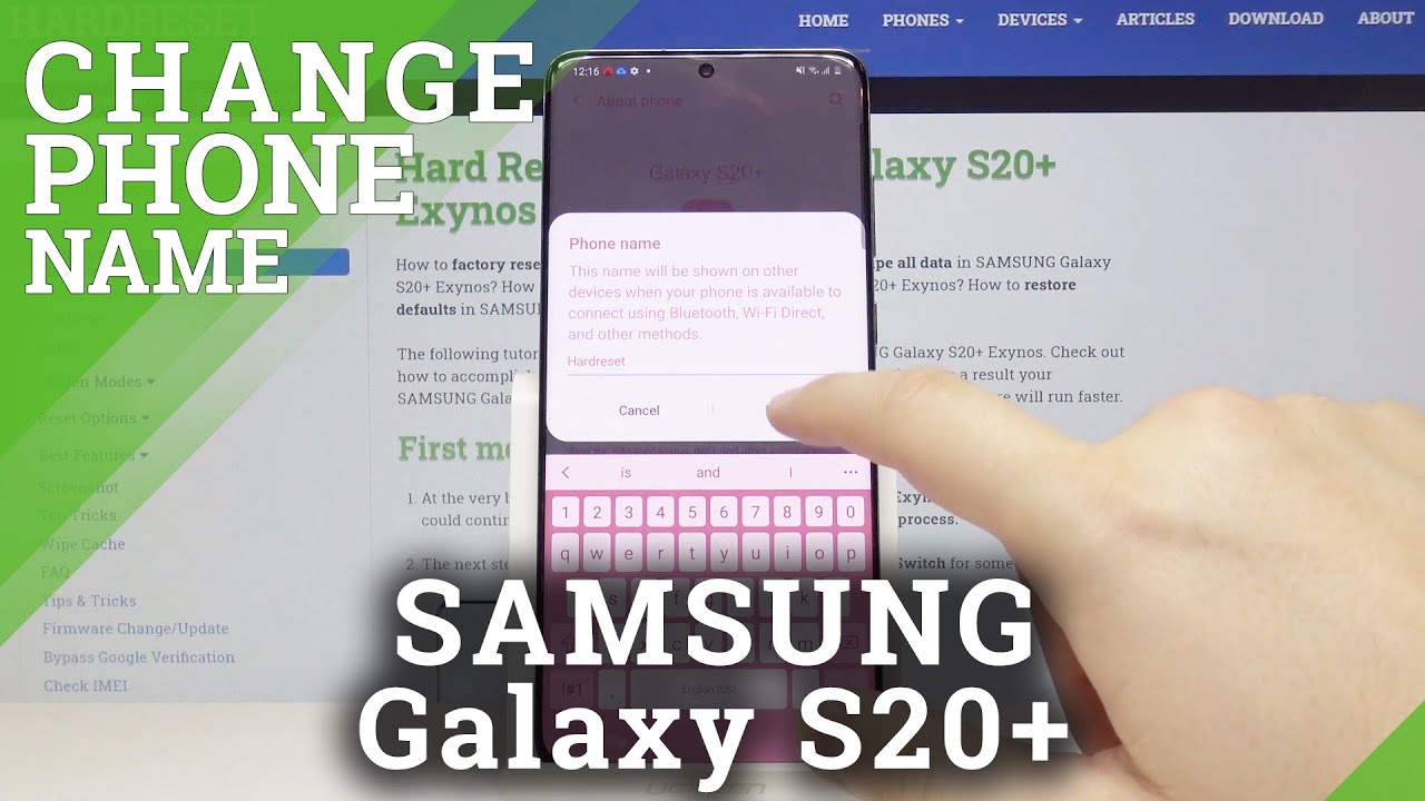 How to Change Name on SAMSUNG Galaxy S20+ - Choose Your Bluetooth Name ...