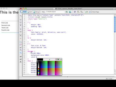 {Web-D 36}  3 column layout with a header