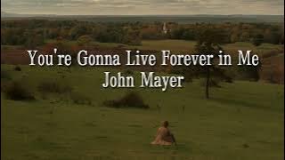 John Mayer - You're Gonna Live Forever In Me (Lyrics)