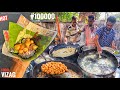 100000 pieces sell everyday  no1 punugulu place in vizag  banana  mirchi bhajji  street food