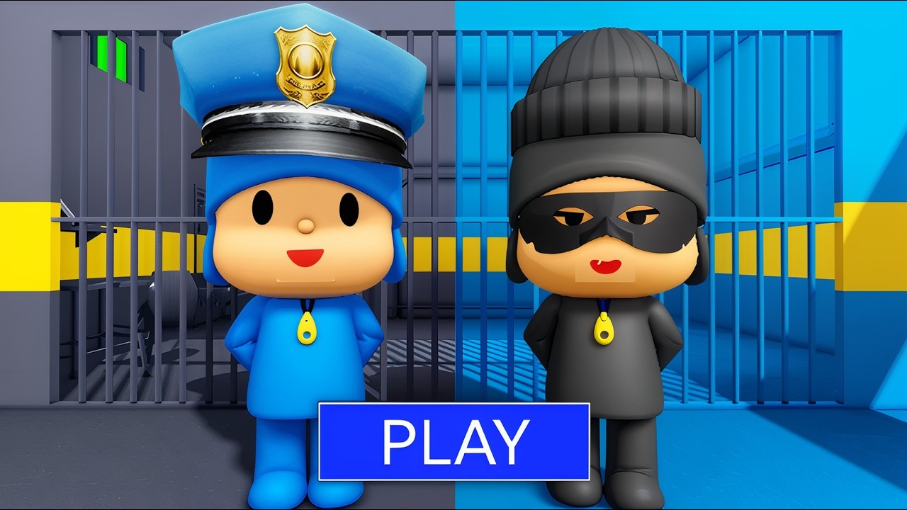 POLICE POCOYO vs THEIF POCOYO! Prison Escape Obby 🔥🚨