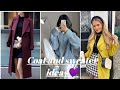 coat plus sweater ideas💜/ winters style ideas /instagram