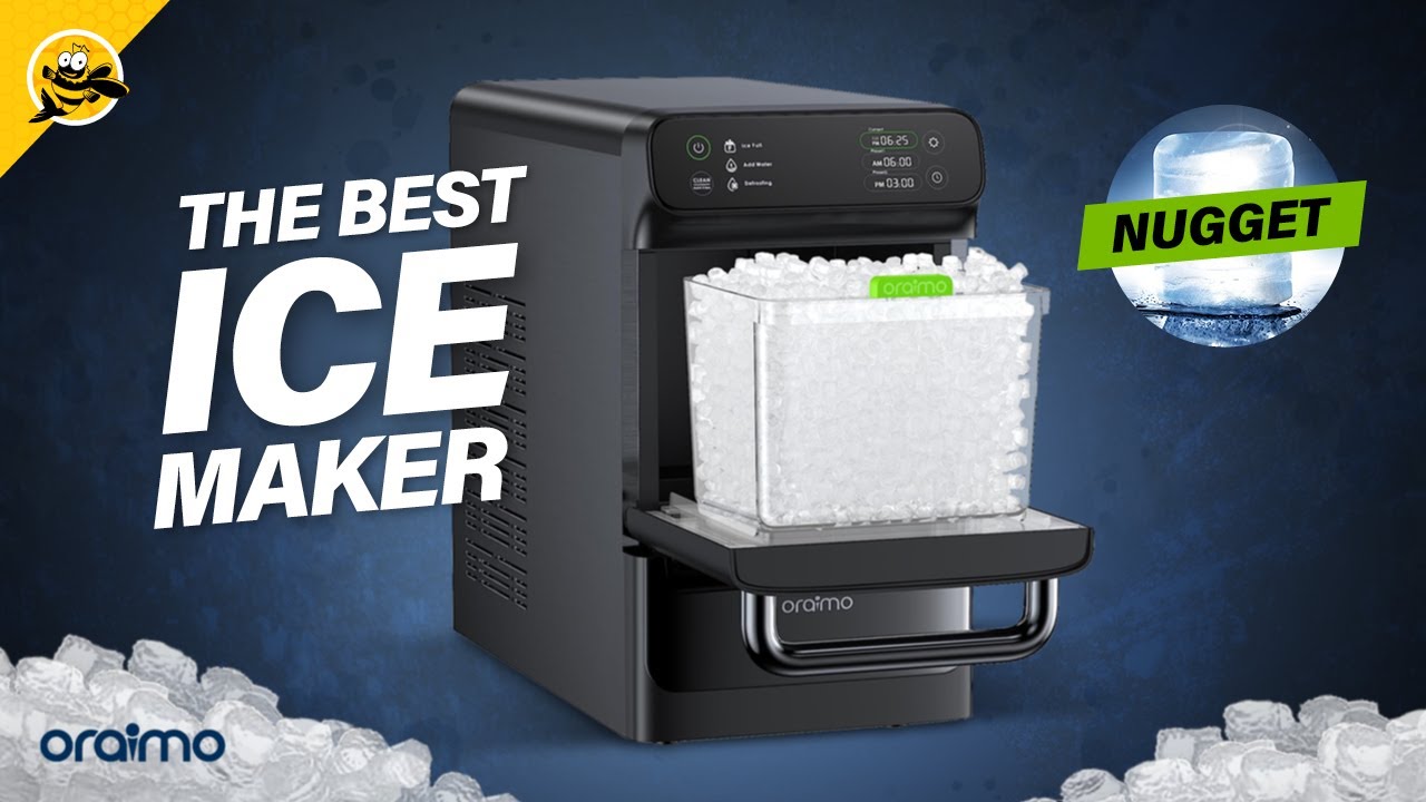 Oraimo Nugget Ice Maker, Ice Makers Countertop, 26 lbs/Day Tooth-Friendly Chewable Ice with Self-Cleaning & Auto Water Refill, Sonic Pebble Ice