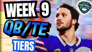 Week 9 QB/TE Rankings Fantasy Football (Power Rankings 2025)