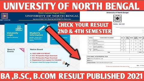 NBU - B.A , B.Sc,  B.Com 2nd And 4Th Semester Result Published 2021 || University of North Begal