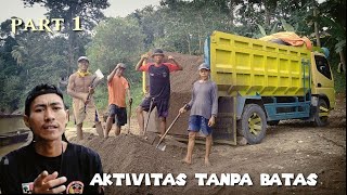 CANTER DUMP TRUCK MANUALLY LOADING SAND