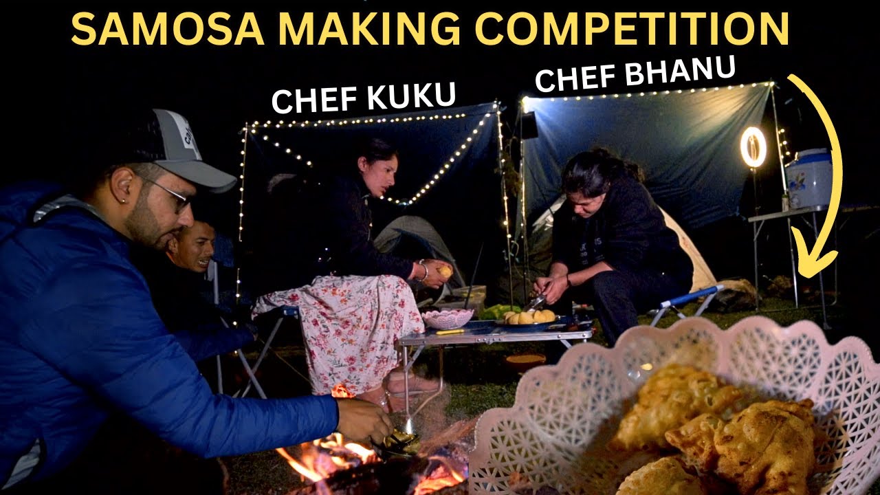 FIRST Time Camping me hua SAMOSA MAKING COMPETITION with @Himachali_traveller ⎜seek with sagar