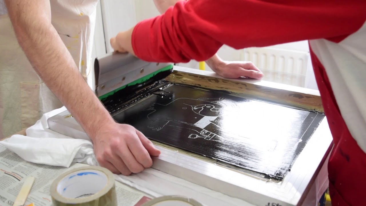 YUK FUN screen printing Beach Hunk on White Tees YouTube