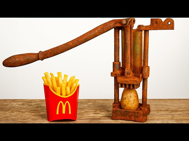 Antique Potato French Fry Cutter - Awesome Restoration - YouTube