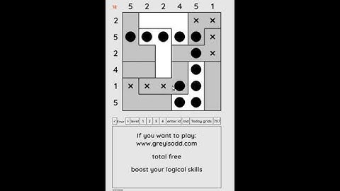 Grey is Odd - Today grids. Solution level 2 6X6 dated 09-02-2024 #logicpuzzles #logicgames  #games